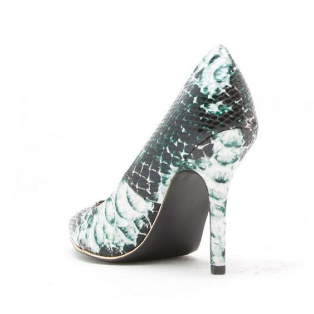 JADE & GOLD SNAKE HEELS - Picture 3 of 5